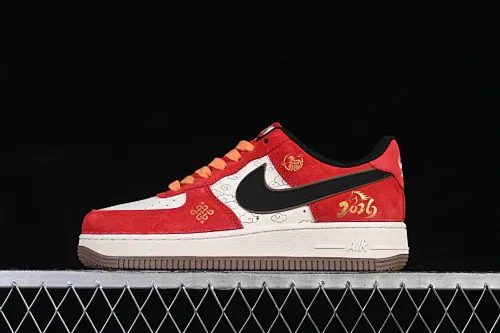 All Categories Nk Air Force 1 Air Force Series Nk Air Force 1 Low Air Force Low Nike Air Force 1'07 Low Year of the Horse New Year White Red Gold Splashed Ink Air Force One Low Casual Shoes JP2026-157